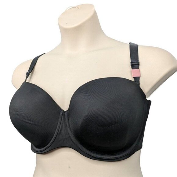 Lane Bryant Cacique Bra MultiWay Strapless Lightweight 40C Black with Straps - Picture 4 of 9